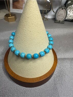Turquoise Bead stainless steel Bracelet - Blue